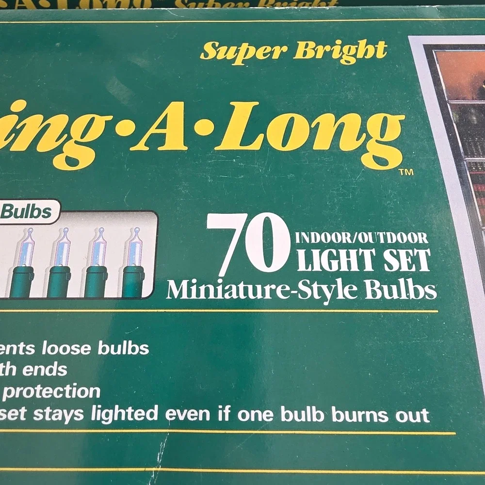 VTG GE String-A-Long Super Bright 70 Light Set Clear Bulbs. 2 Box Lot. New NOS